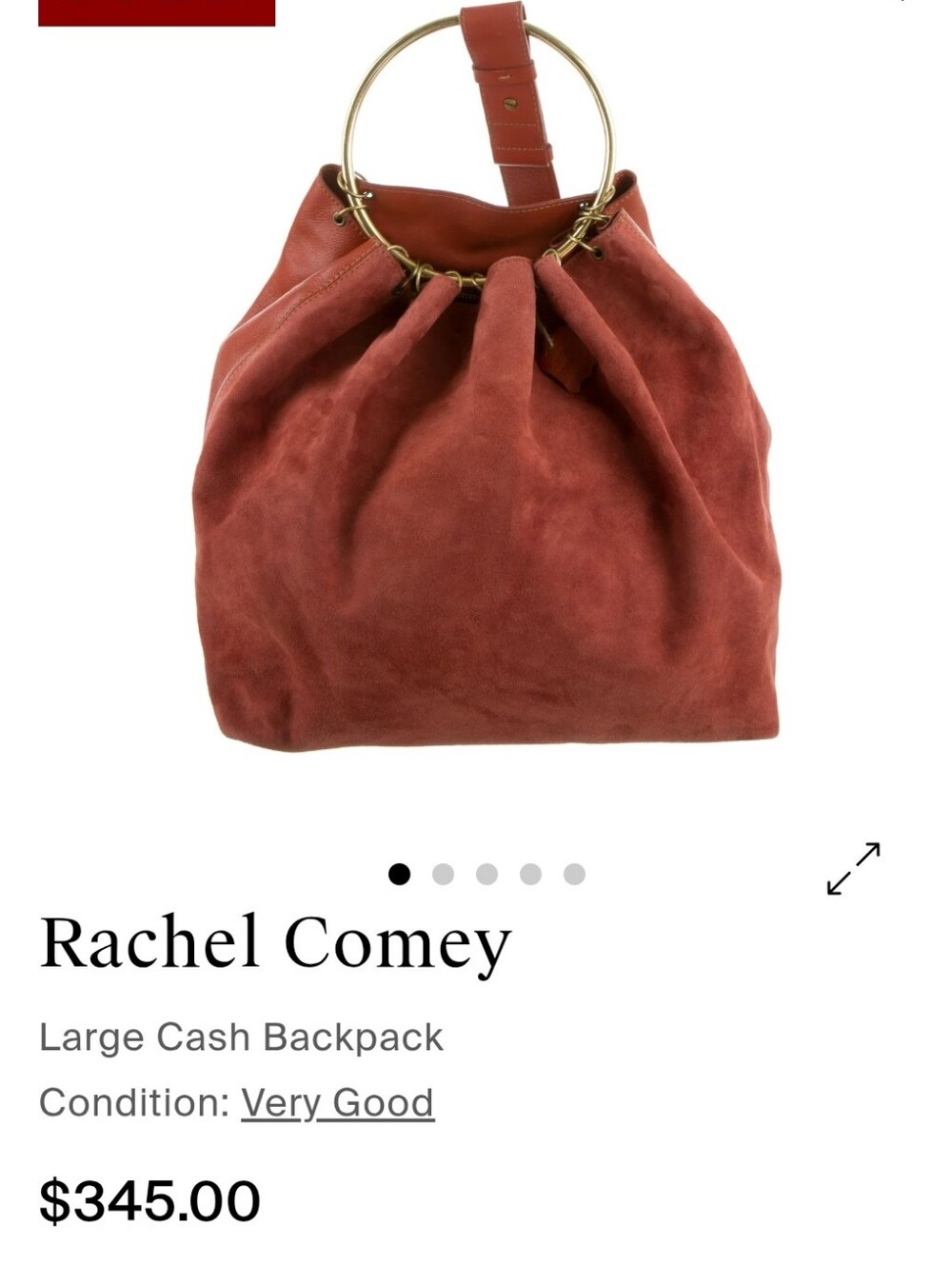 Rachel Comey Rust Suede Ring-Handle Women’s Bag